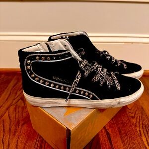 Golden Goose Black studded slides